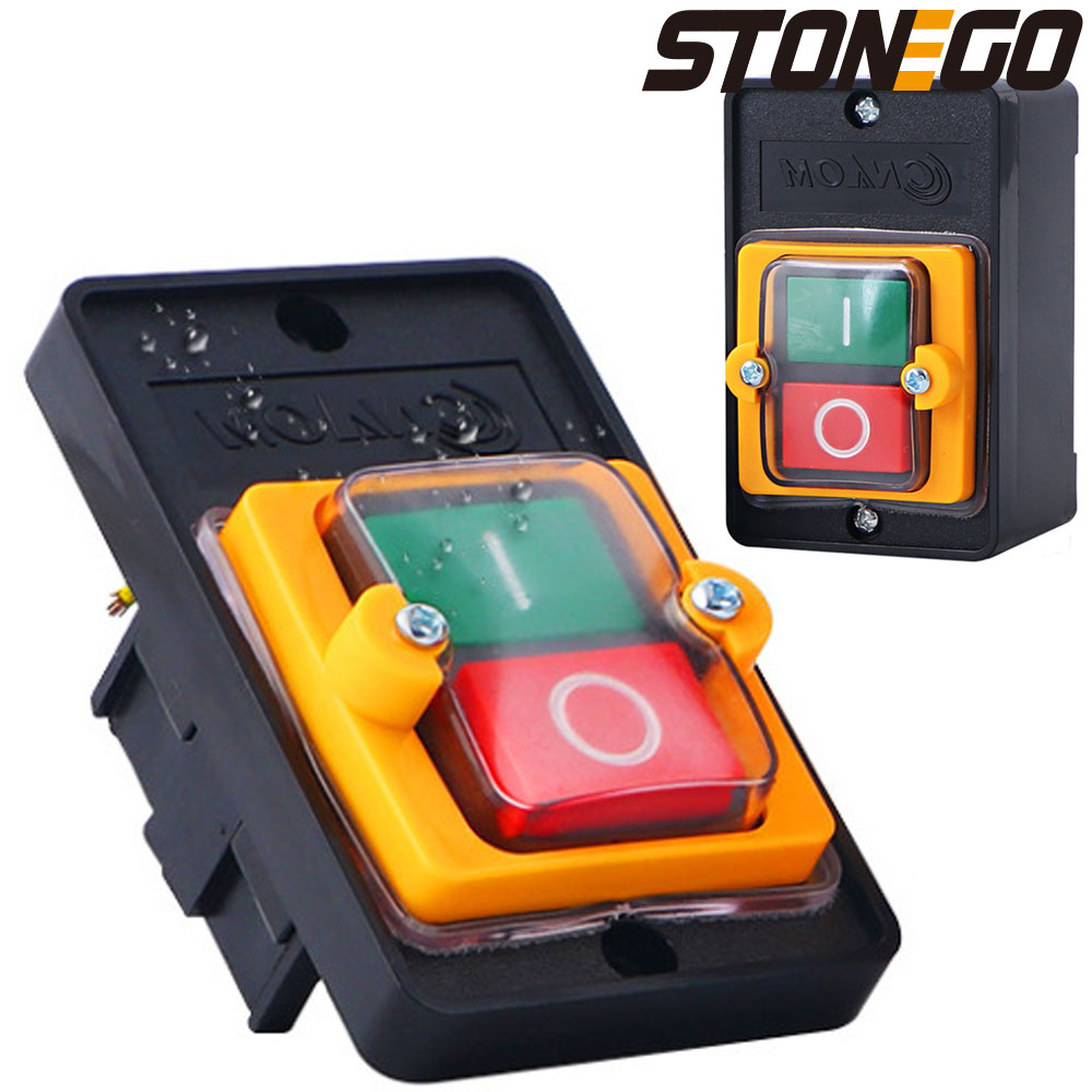 STONEGO Wasserdichter Druckschalter, Autowaschanlage, Pressmaschine, Schleifen, SäGen, Maschine, Schlauchmaschine, Steuerschalter