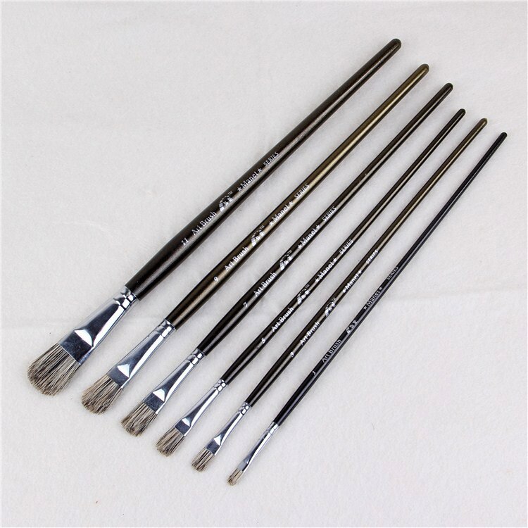 6 Stks/set, Bloem Varken Haren Tong Piek Olie Kwast Pak Art Supplies Penselen Voor Kunstenaar Penselen