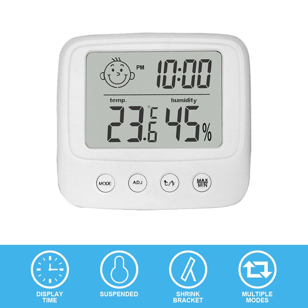 LCD Digital Thermometer Hygrometer Indoor Electronic Temperature Humidity Meter Multifunction Thermometer Sensor Weather Station: Type B