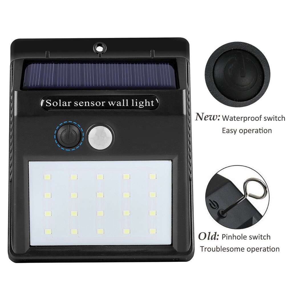 Waterproof 20 LED Solar Lights Motion Sensor Wall Light Outdoor Garden Yard Lamp