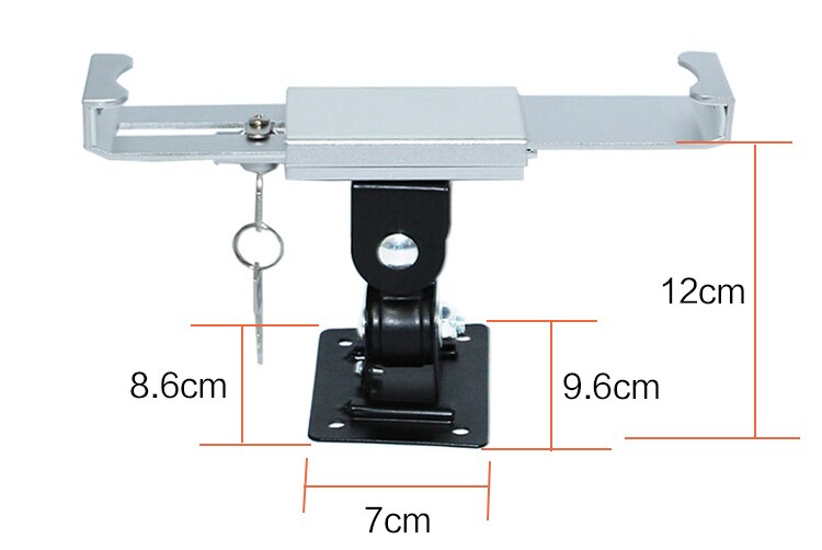 universal metal anti-theft 7&quot;-12&quot; tablet wall bracket holder with safety lock anti-sheft 360 rotate
