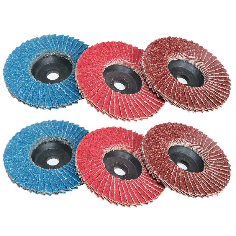 Aexit Disco Abrasivo A Lamelle Per Smerigliatrice Angolare 100mm X 16mm - Grana 120 Per Metalli E Acciaio