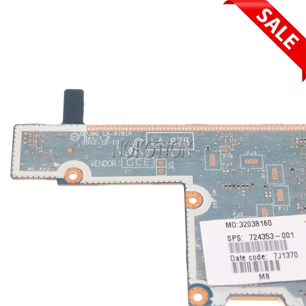 NOKOTION QPJ80 LA-8781P 724353-001 724353-501 724353-601 For HP ElitePad 900 G1 Tablet Laptop Motherboard Atom CPU Full tested