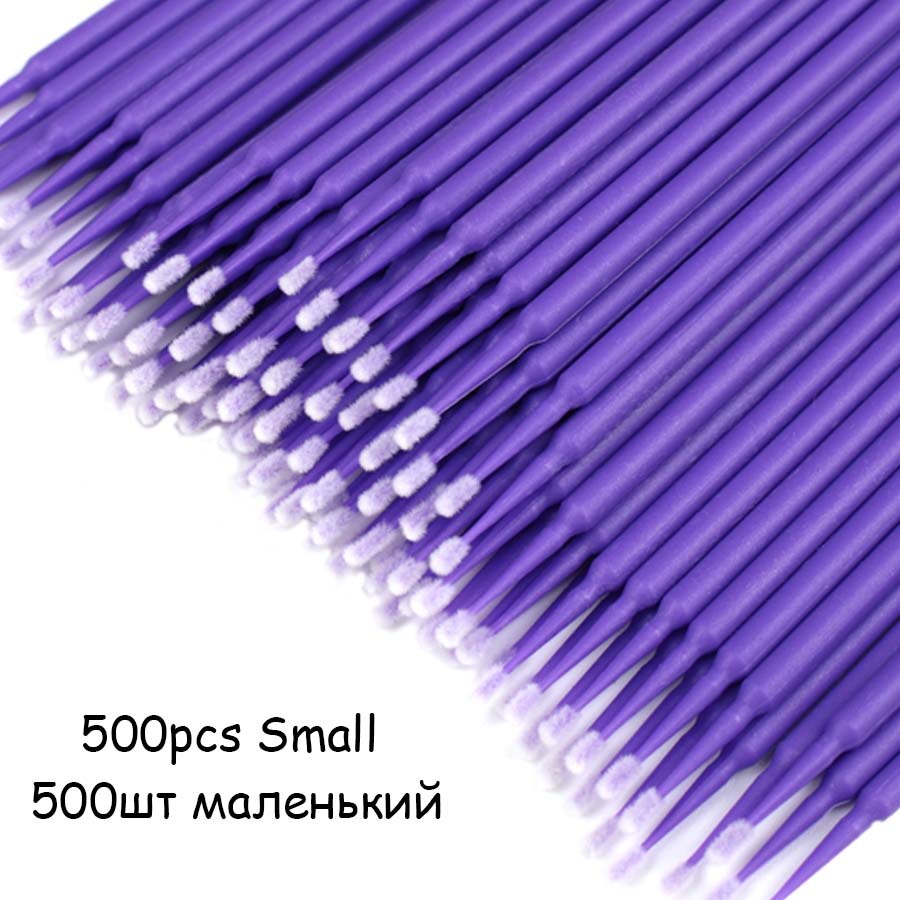 300/500 Pcs Disposable MicroBrush Eyelashes Extension Individual Lash Removing Swab Micro Brush For Eyelash Extension Tools: 500 pcs purple