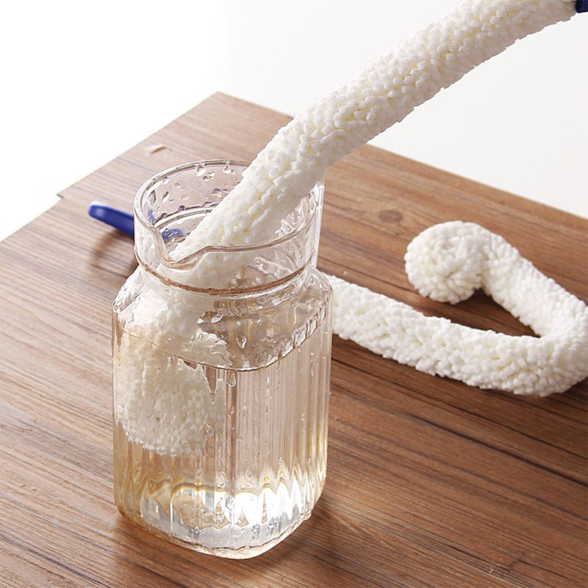 Multifunctional Tea Cup Brush Flexible Long Handle Bendable Foam Sponge Cleaning Brush Cleaning Tool For Goblets & Glass Cups