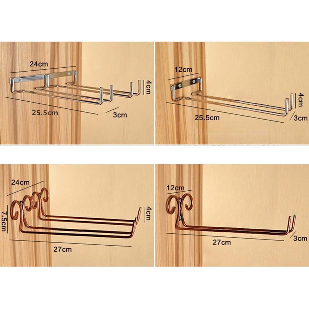 Porte-verre à vin en métal suspendu | Argent/or Bar simple/Double vin verres à vin, gobelet en verre, support inversé