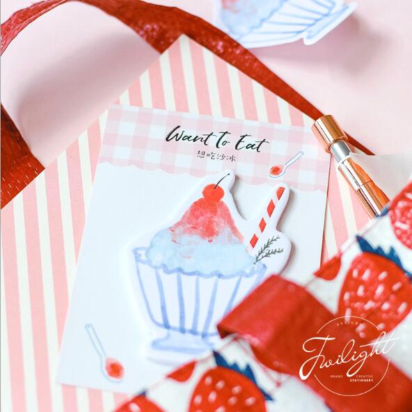 Kawaii Koreaanse Aardbei Cake N keer Sticky Memo Note Bericht Tab Notepad Scrapbook Sticker Memo Pads Briefpapier