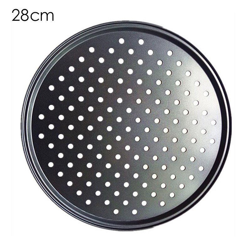 26/28/32CM Carbon Steel Non-stick Pizza Baking Pan Mesh Tray Plate Round Deep Dish Pizza Pan Tray Mould Bakeware Baking Tool: 1