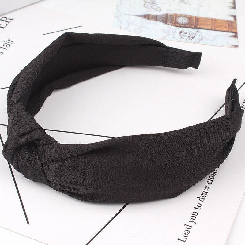 Women Girls Headdress Solid Cloth Headband Wrap Hair Hoop Bezel With Teeth Female Hair Accessories Hairband Headwear: B