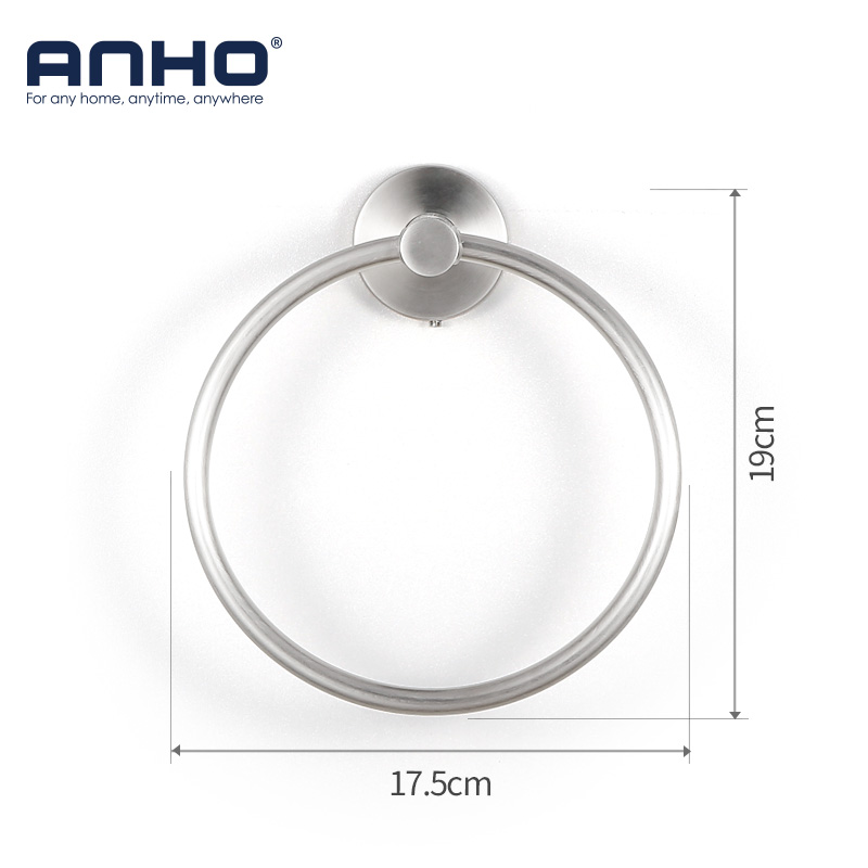 Rvs wall mount handdoekring badkamer accessoires Ronde handdoek houder Badkamer Handdoekenrek Hanger: Towel Ring 1