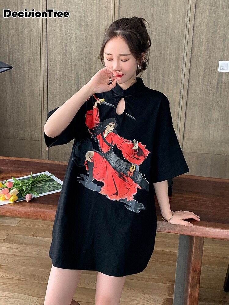 Chinese Jurk Vintage Print Bloemen Traditionele Chinese Vrouwen Jurk Satijn Sexy Qipao Lady Mandarijn Kraag Cheongsam