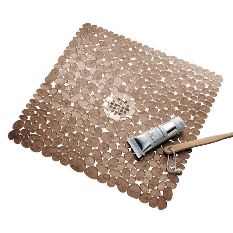 Moderne Stijl Pvc Geplaveide Vierkante Pebble Badkamer Antislip Mat Steen Badkamer Mat Badkamer Douche Badmat Drainage gat