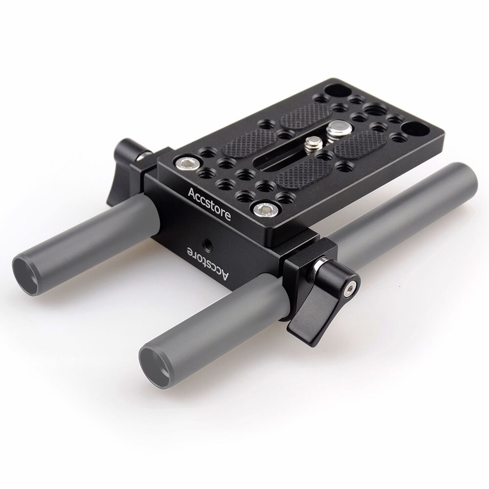 MAGICRIG Camera Baseplate Mounting Plate Tripod Mounting Plate with 15mm Rail Rod Clamp for Rod Support DSLR Camera Rig