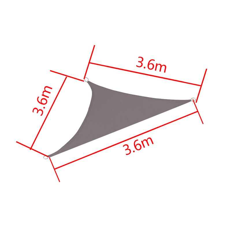 Waterproof Sun Shelter 300D Outdoor Yard Garden Shade Sails Triangle Large Swimming Patio Pool Canopy Camping Awning: 3.6mx3.6mx3.6m grey