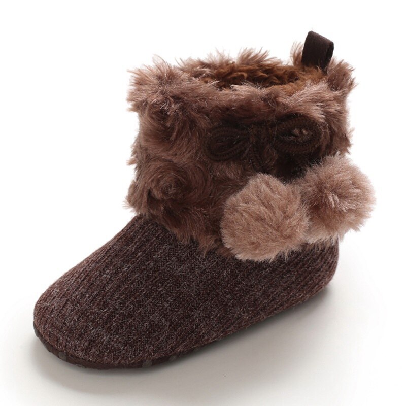 Höst vinter nyfödd baby skor flicka pojke prickiga stickat stövlar casual sneakers halkfria promenadskor med mjuk sulor: Likström / S