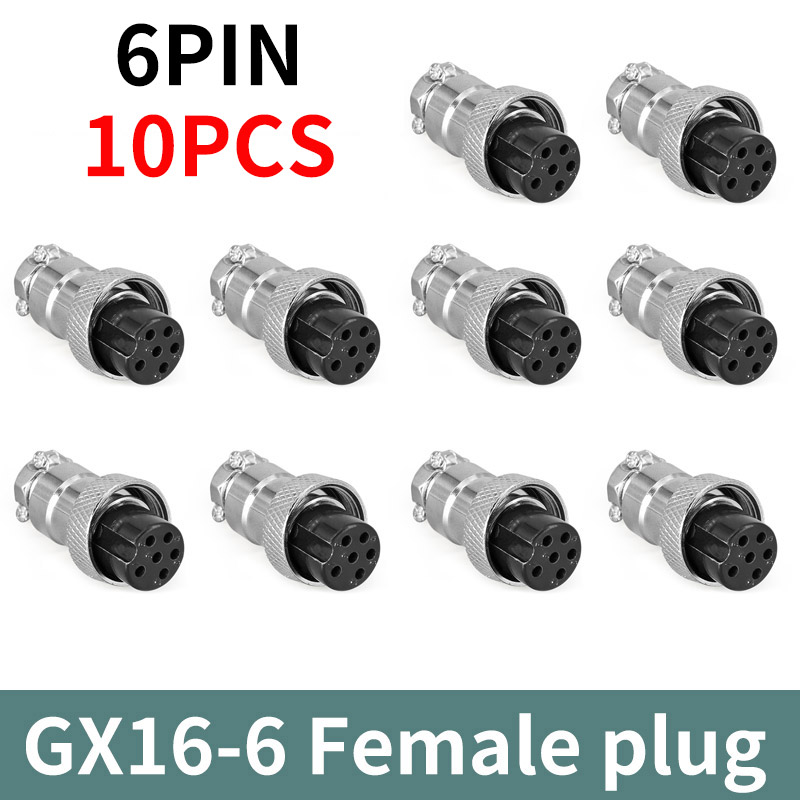 GX16*10PCS Cable Connector 5/8" 2Pin3pin4pin 5pin6pin7pin8pin9pin10pin Male Plug Female Socket Connectors: black