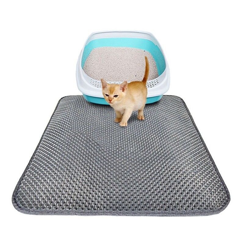 Cat Litter Catcher Mat 2-layer Dust Trapper Pet Pad Waterproof Eco-friendly Kitten Household Sand Cleaning 3 Size Foldable L*5