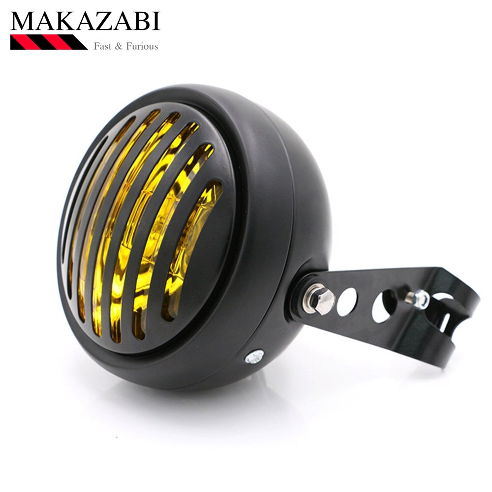 Motorcycle Accessories Cafe Racer Retro headlights Cafe Racer Refit Headlight For CG125 GN125: Yellow Set