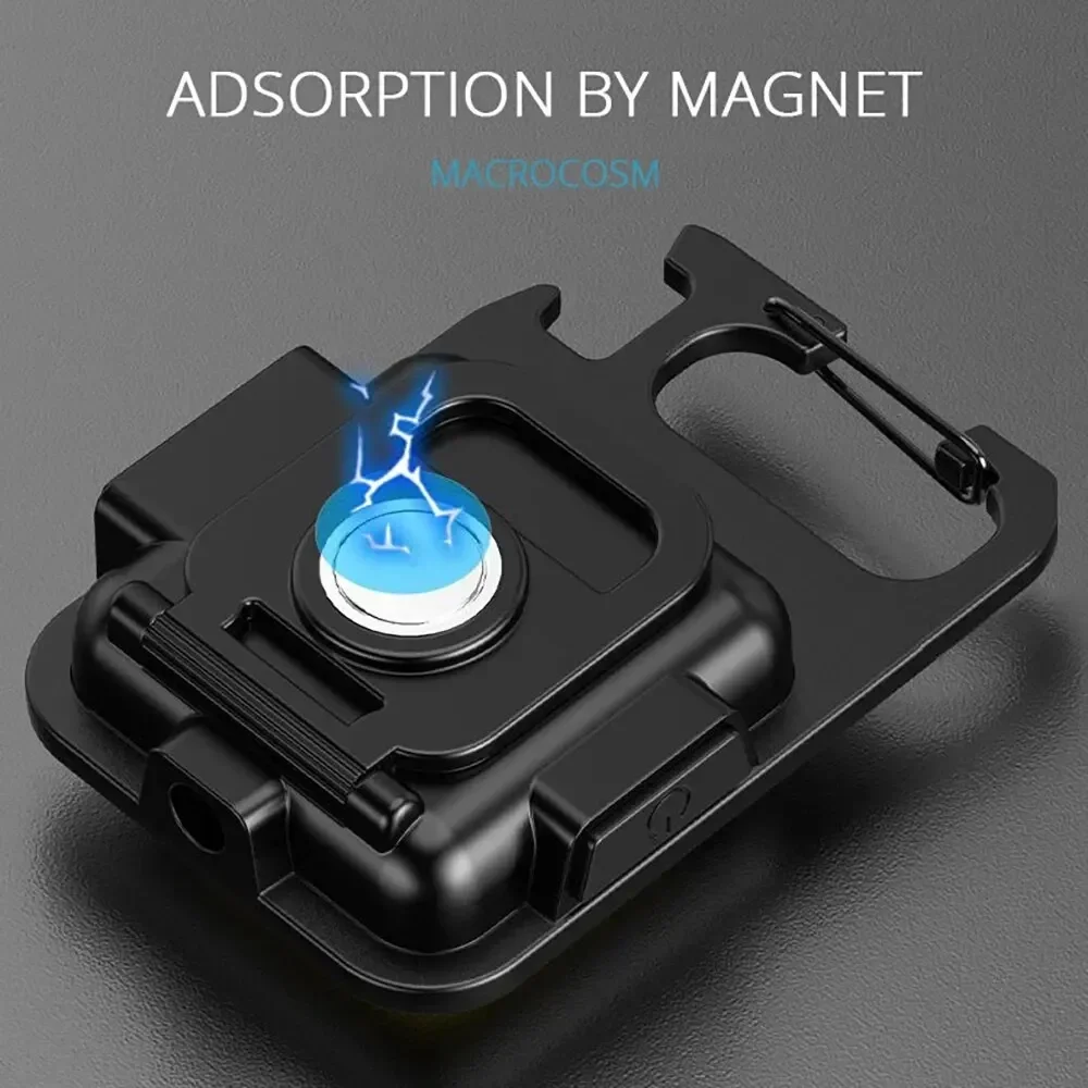 mini-kolbe superlys nøkkelringlommelykt ladelampe campinglys med magnet 4 lysmoduser til camping hjemme