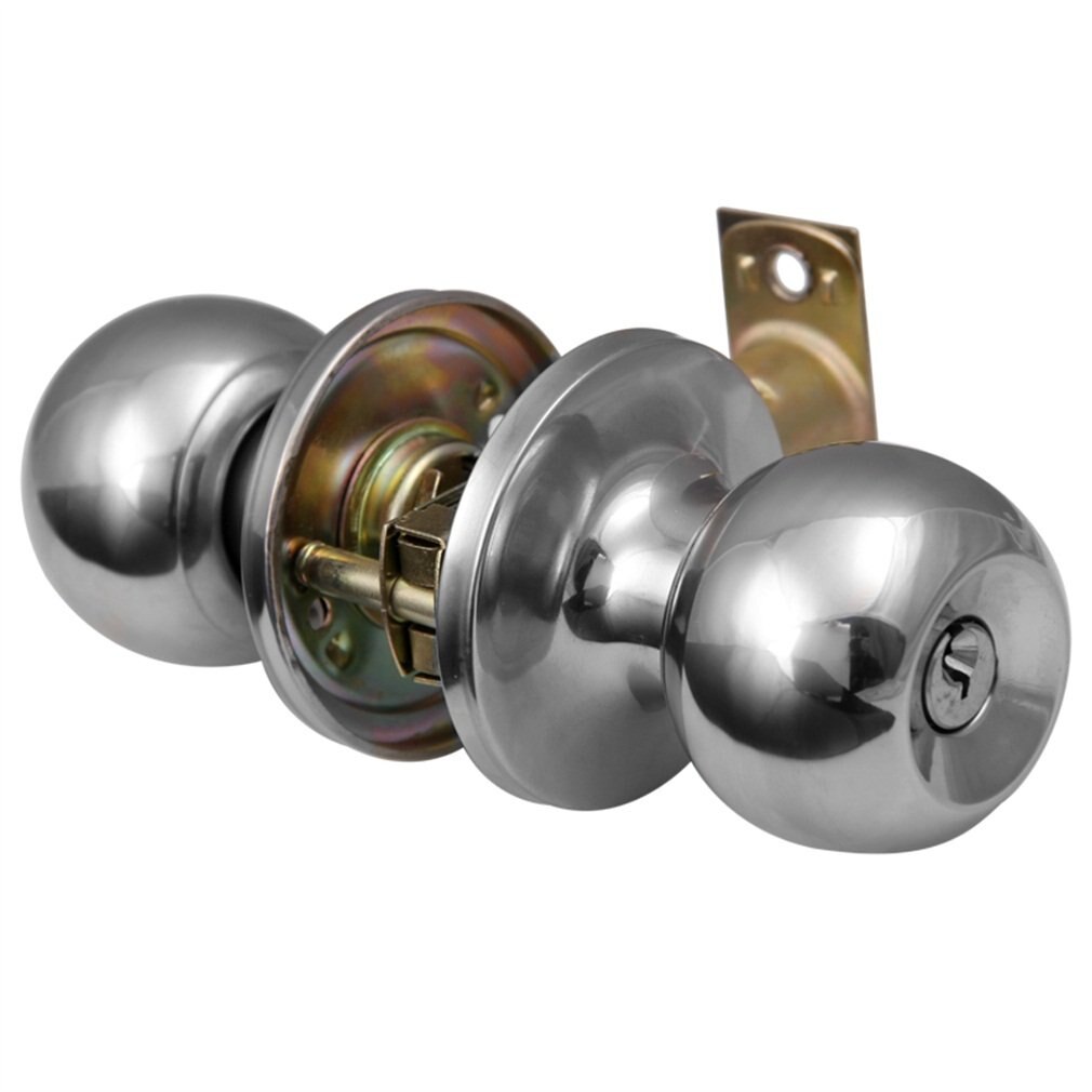 Adjustable Latch 33-57mm Brushed Chrome Door Handle Handles Locks Latch Latchs Knobs SET Stainless Steel & Copper for Passage