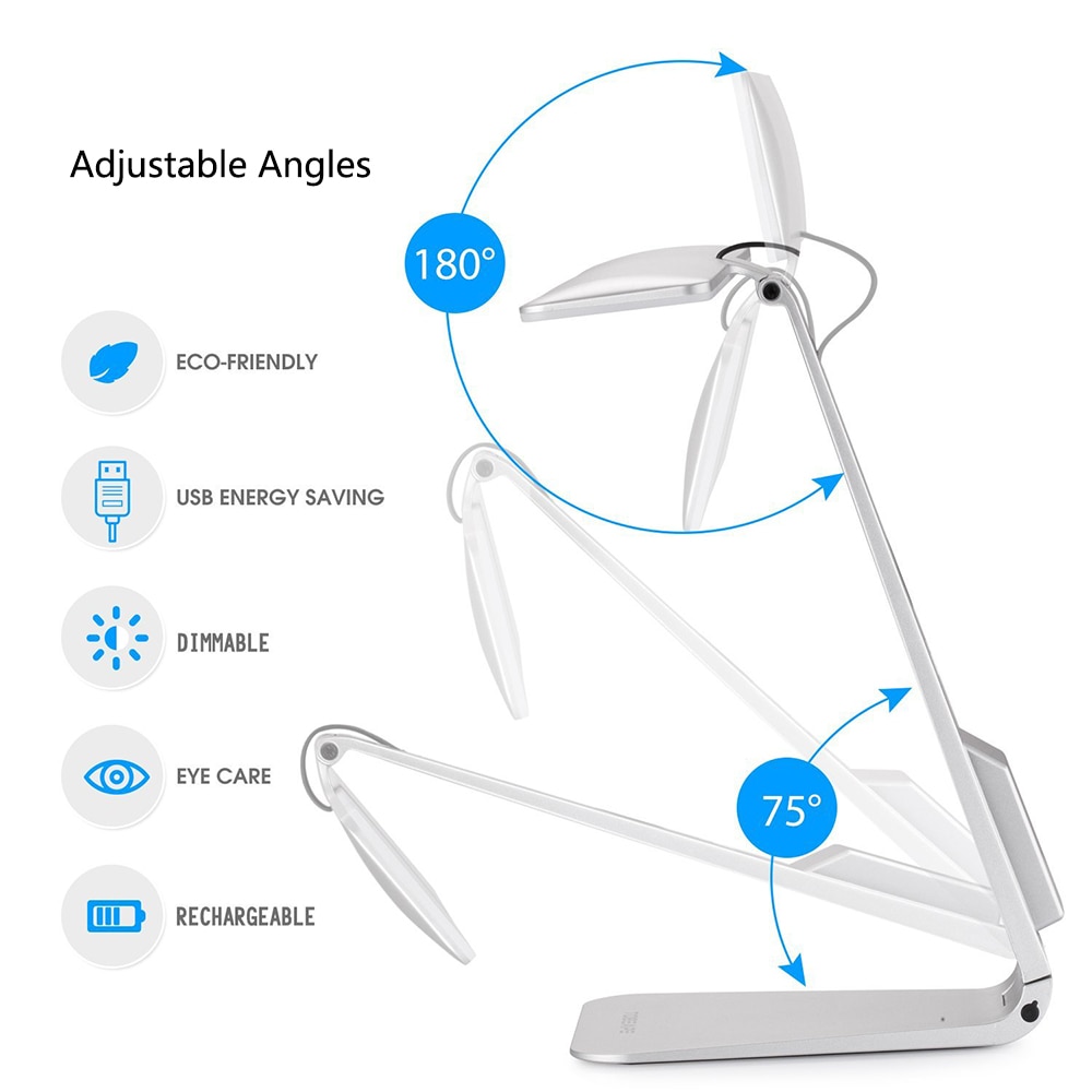 Ultradünne Mac Stil 200LM LED 3 Modus Dimmen berühren Schalter Lesen Tisch Lampe Gebaut in Batterie Schreibtisch Lampe Weiches Licht nacht Licht