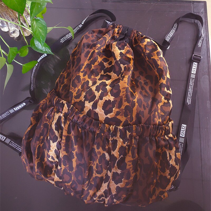 YINJUE bolsa impermeable de fin de semana organizador portátil al aire libre de viaje Simple de gran capacidad del equipaje bolsas de compras: Leopard Print