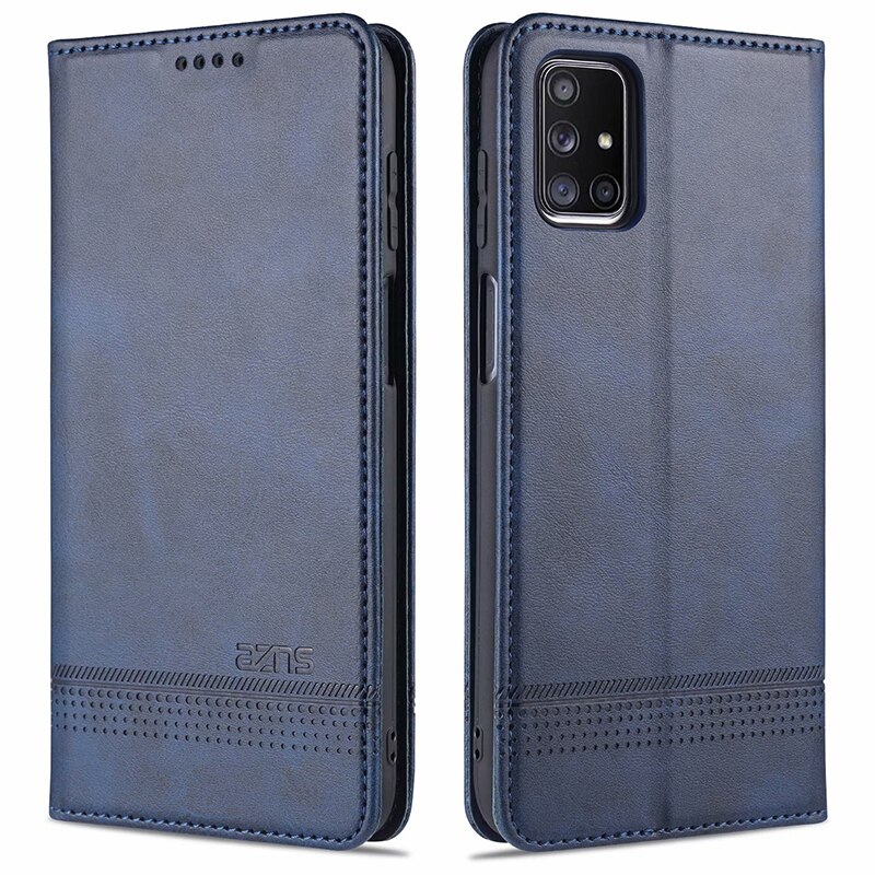 Magnetische fallen für OPPO A15 Brieftasche Abdeckung Tasche mit Tasche: dunkel Blau