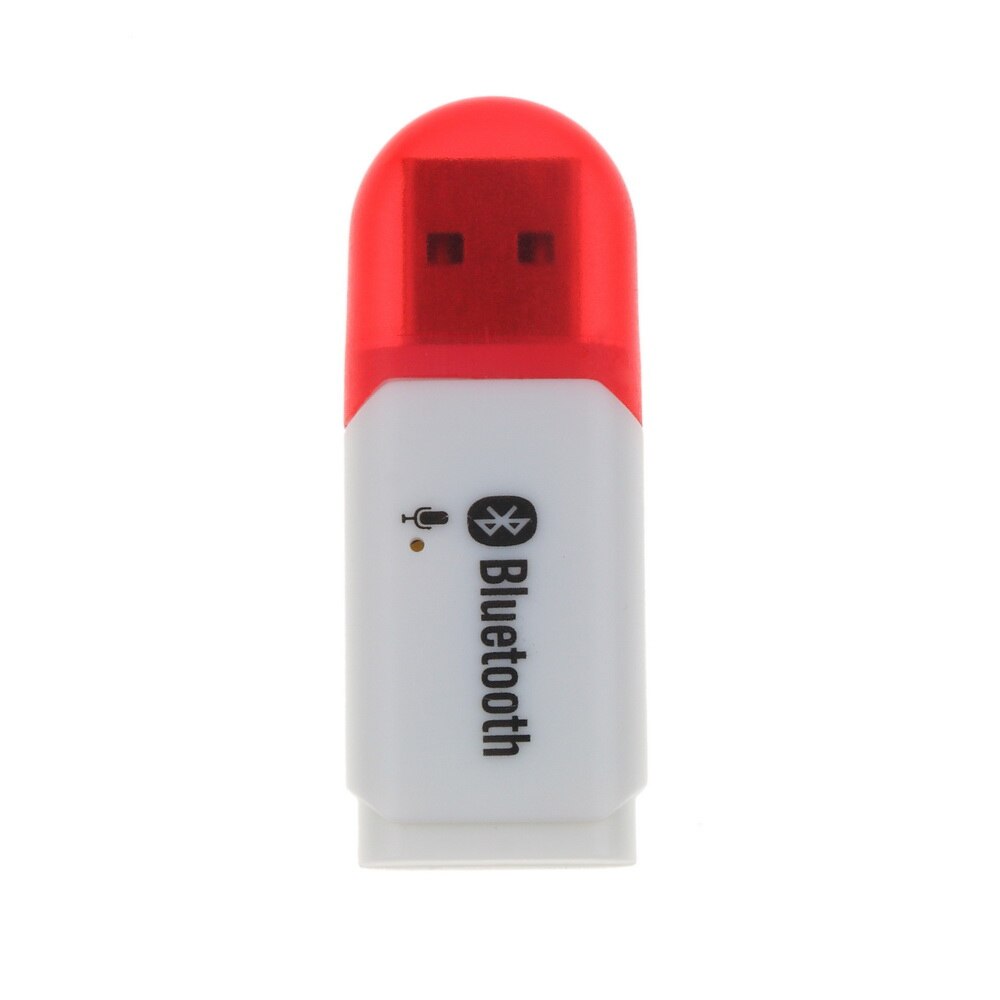 Kebidu Bluetooth 5.0 Mini USB Wireless Adapter Audio Stereo Receiver Car kit with microphone for compute Car player speaker: Red
