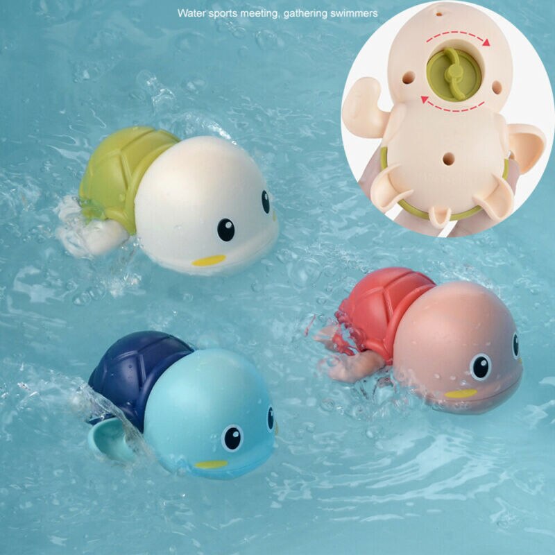1Pc Leuke Cartoon Animal Tortoise Classic Baby Water Speelgoed Baby Zwemmen Schildpad Wond-Up Keten Clockwork Kinderen Strand bad Speelgoed