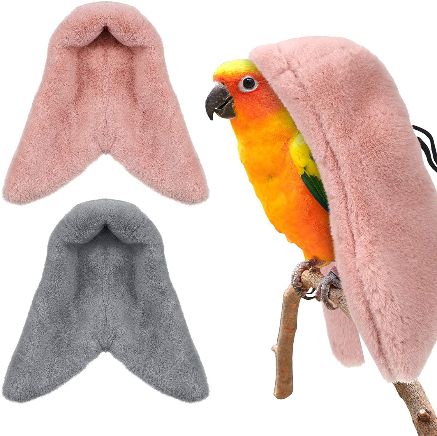 Pieces Cozy Corner Fleece Bird Blanket Parrot Cage Snuggle Hut Warm Bird Nest Hanging Hammock Toy Plush Bedding for Parakeet