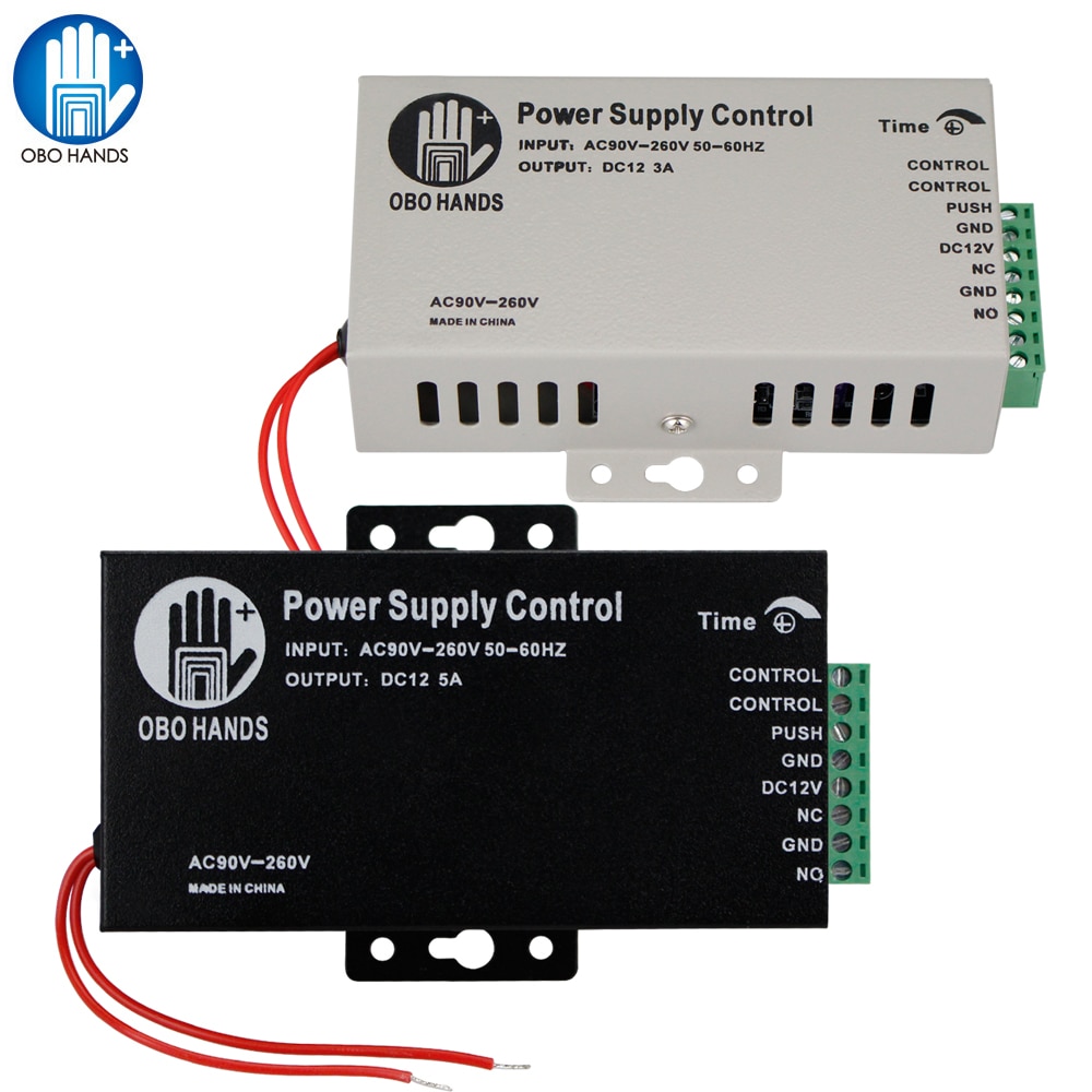 12VDC 3A/5A Voeding Schakelaar Controller AC90V-260V voor Alle Elektrische Deurslot met Vertraging Zwart K80 Toegang controle Systeem