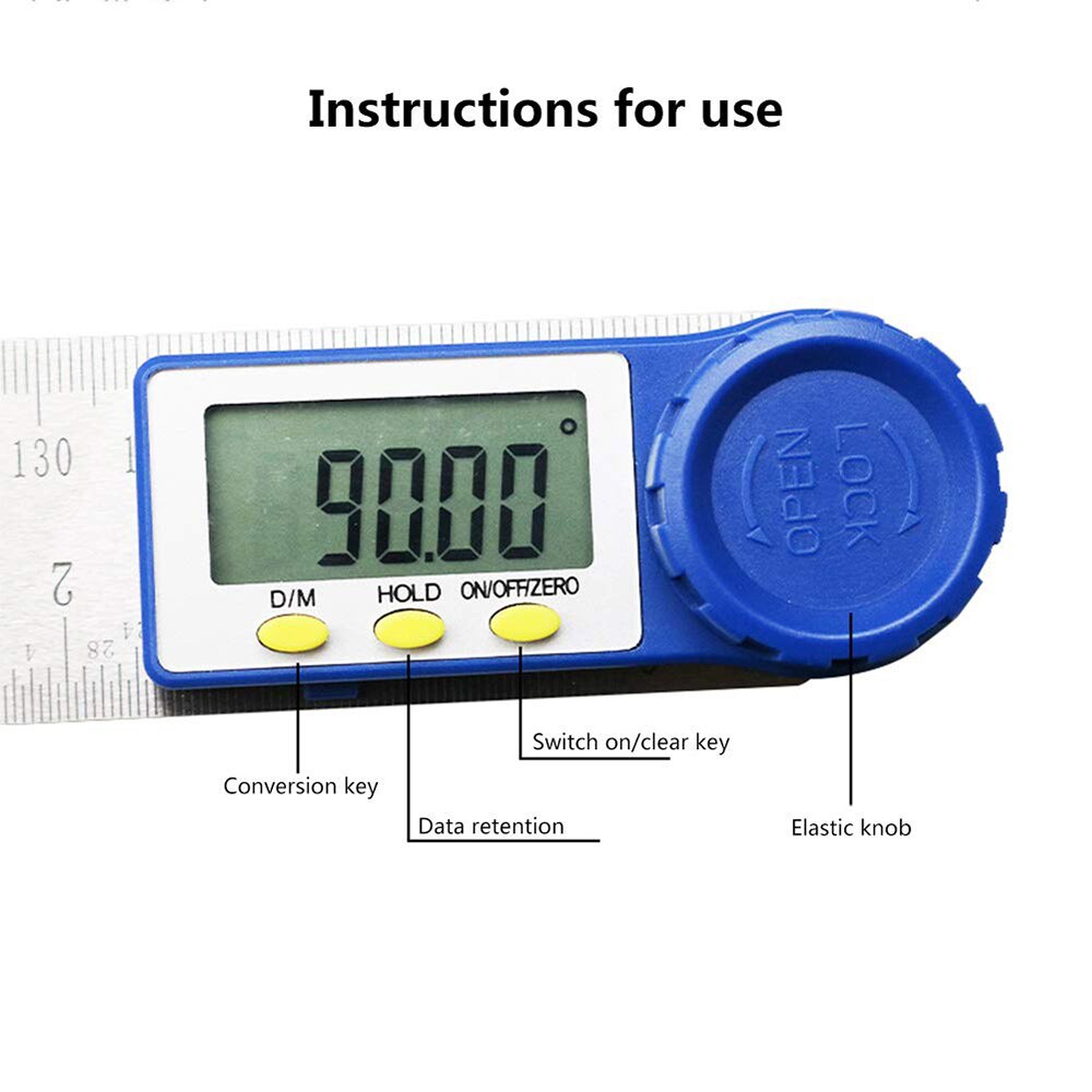 Digital Protractor 200mm 7 Inch Digital Angle Finder Protractor Ruler Meter Inclinometer Goniometer Level Electronic Angle Gauge