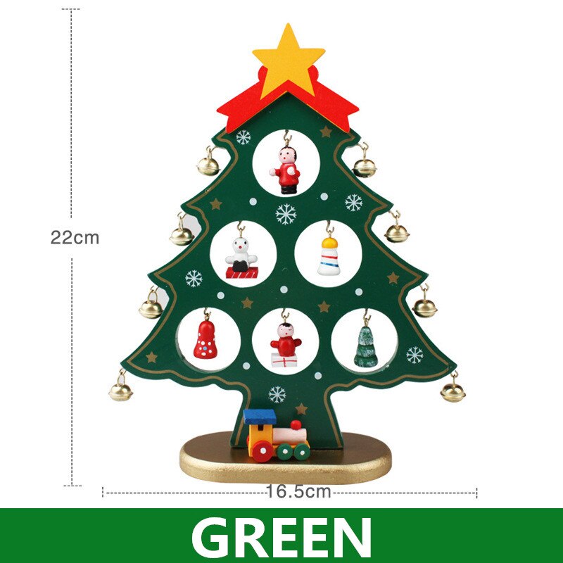 Neue DIY Weihnachten Hängen Ornament für Kinder Startseite Xmas Tisch Dekoration Weihnachten Ornament Holz Spielzeug Weihnachten Baum: green