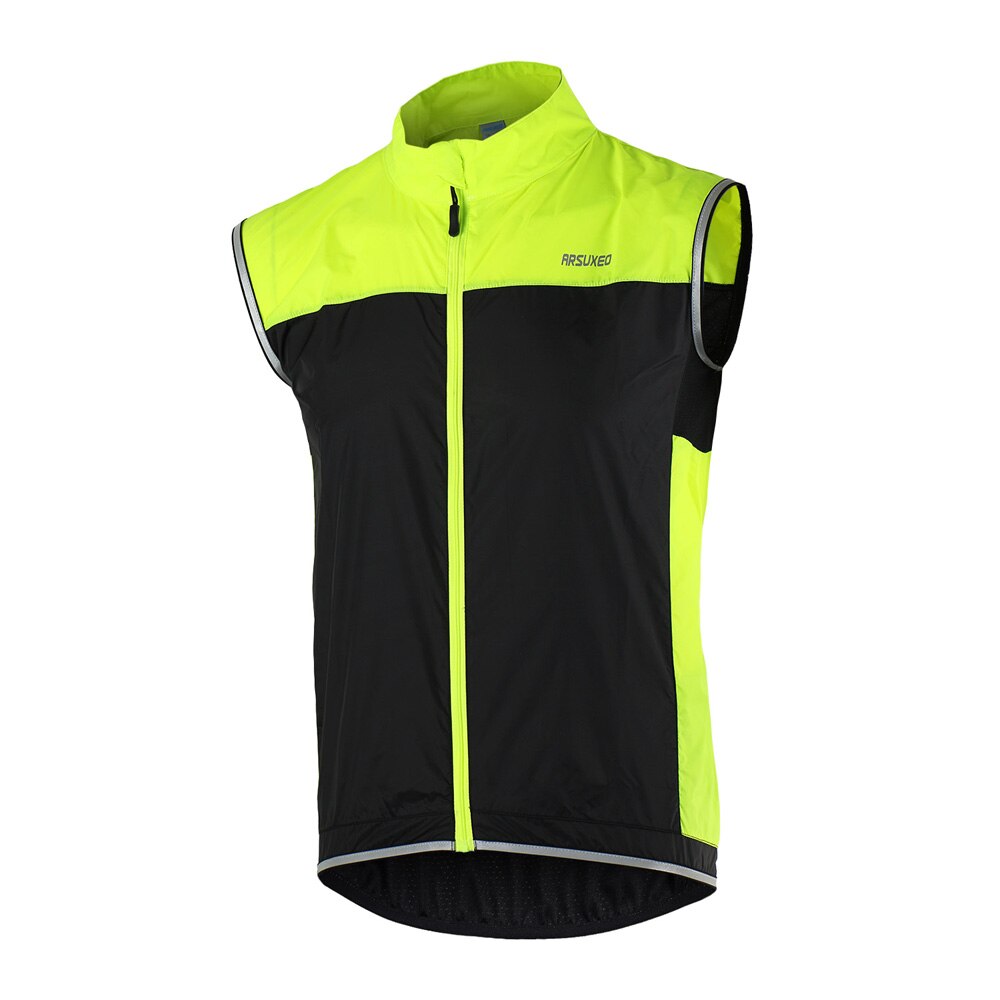 Arsuxeo sykkeljakke for menn vindtett varm sykkelvest ermeløs mtb sykkel sykkeljakke vest polyester sykkelvest