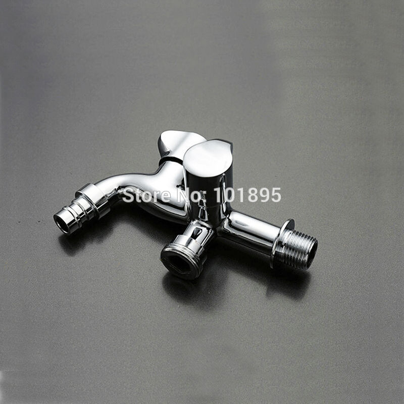 Wall Mounted Half Inch Thread Chrome 7 Models Dual Handle Cold Water Tap with two way out L17092