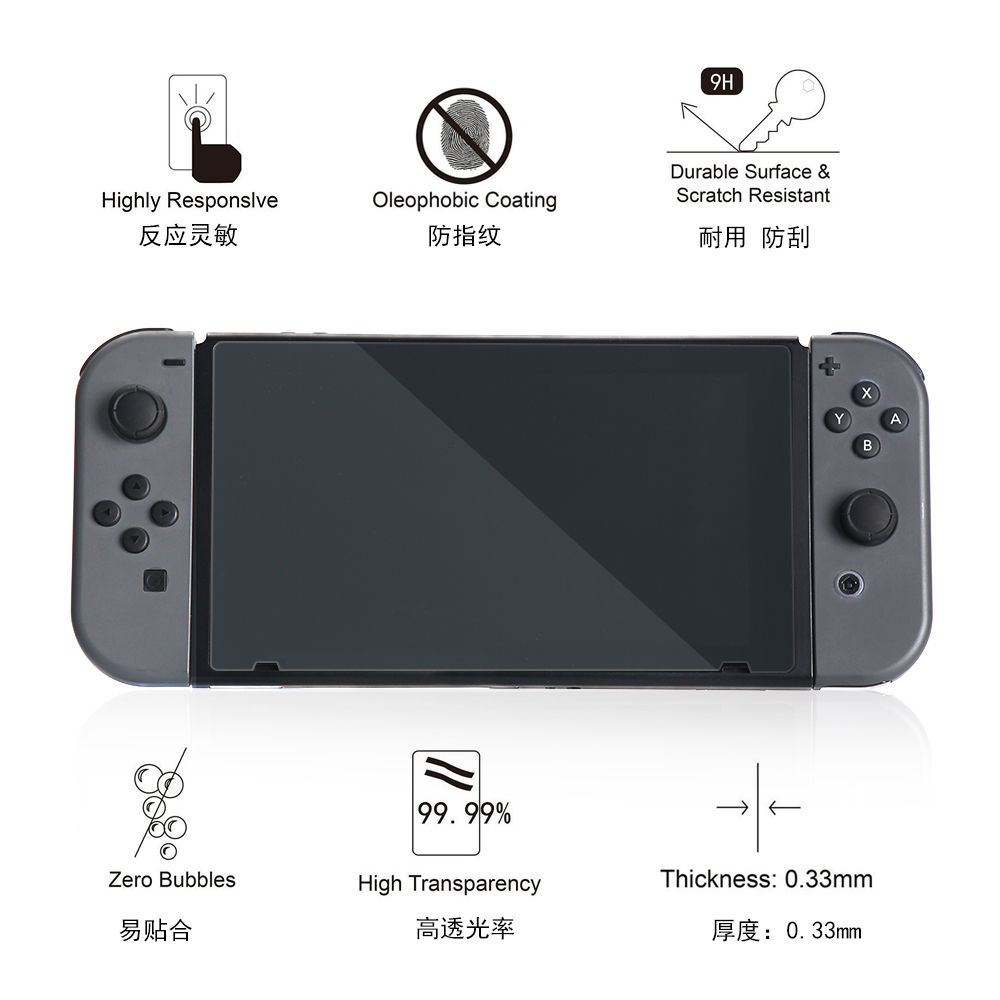 Gehärtetem Glas Bildschirm Schutz für Nintendo Schalter Abdeckung fallen für Nintendo Schalter Ultra hoch Definition Spiel