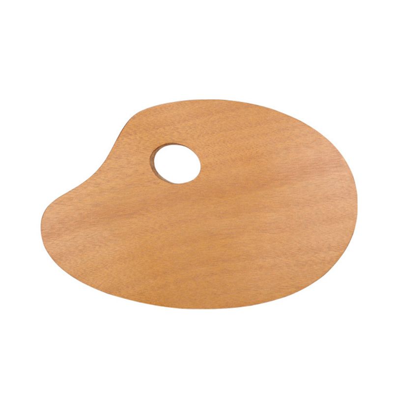 Paleta de pintura al óleo ovalada sellada acrílica hermosa y duradera de sólida de madera Arte Simple herramientas de pintura tablero de Color Q6PA