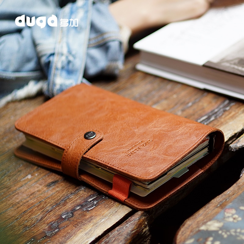 Agenda rétro Vintage couverture en cuir à feuilles mobiles carnet de notes remplaçable papier voyageur bloc-notes fournitures de papeterie