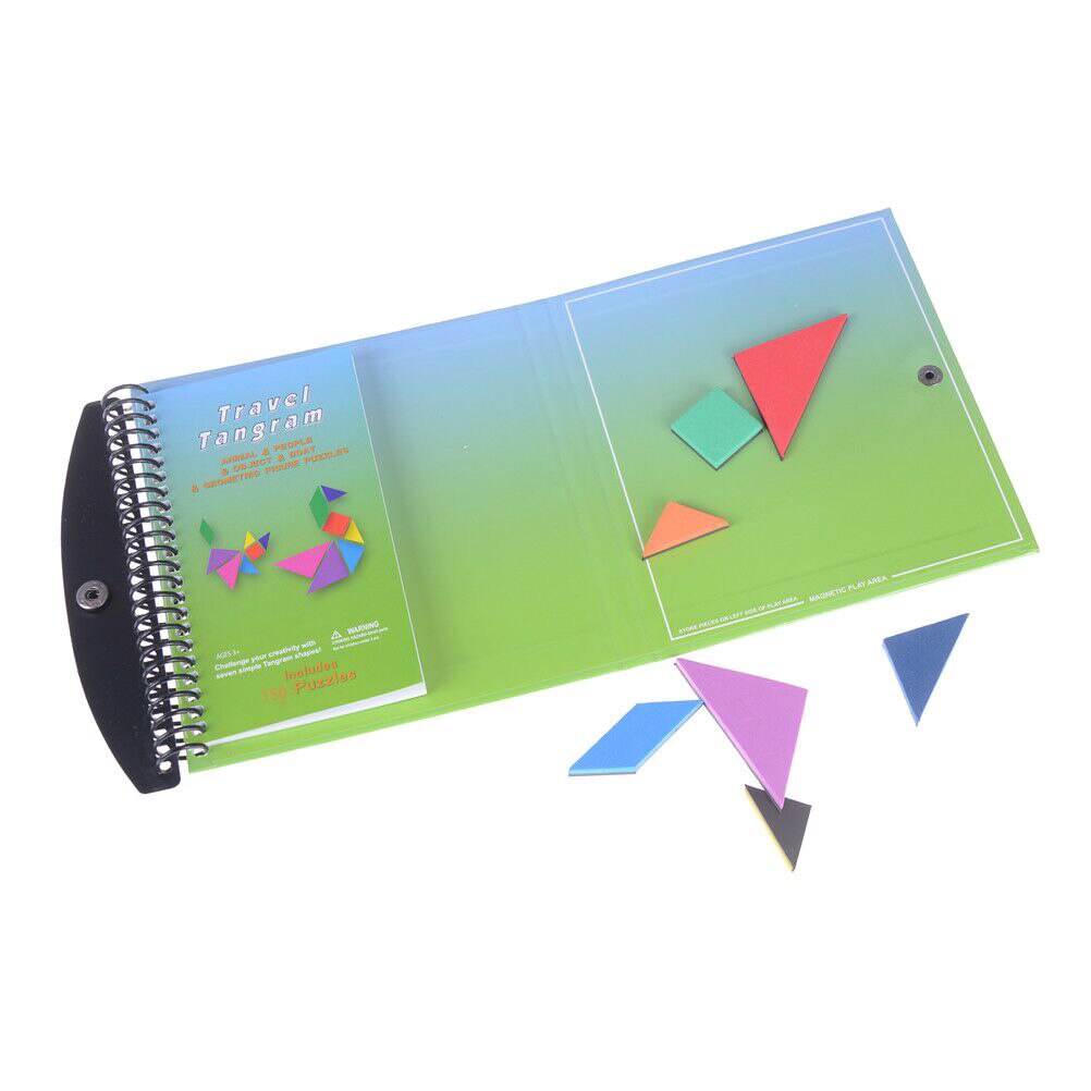 150 matematiske tangram-oppgaver magnetiske leker barn barn utfordrer iq bok pedagogisk