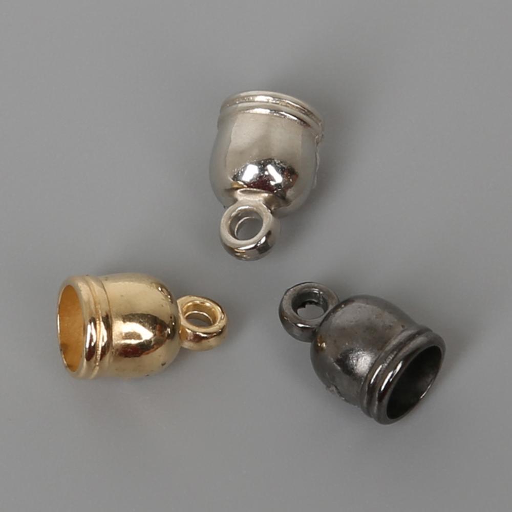 50 teile/los Ohrringe Halskette Ende Spitze Quaste Caps Leder Cord Crimps End Caps Perlen Kappe Verschluss Für DIY Schmuck Machen