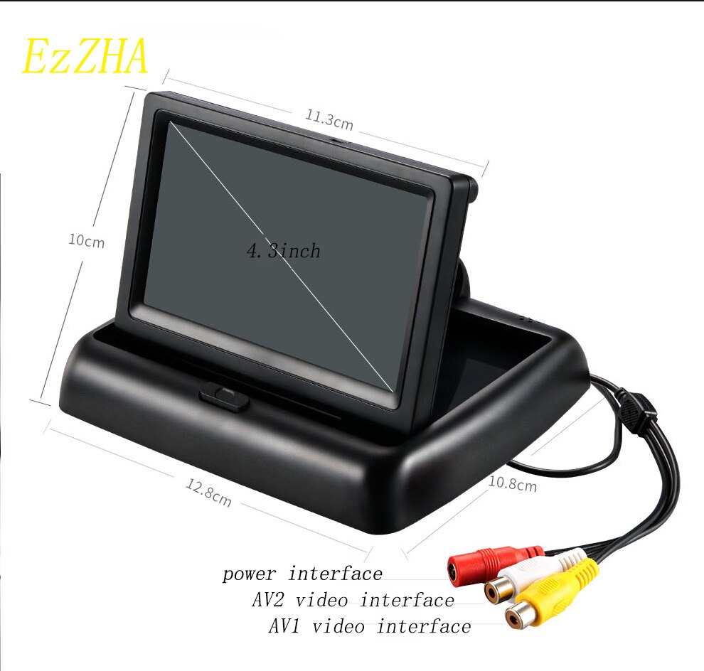 Car Monitor 4.3 inch Foldable TFT LCD Display Rear View Reversing Camera Mirror Parking Assistance Rearview Monitors NTSC PAL