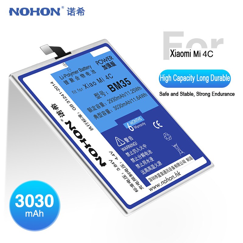 NOHON Batteria Per Xiao mi mi 5 mi 4C mi 6 mi 3 4 6X rosso mi nota 2 3 4 4X 5 BM35 BM22 BM36 BM3E BN31 BM45 BM46 BN41 BN43 BN45 Bateria