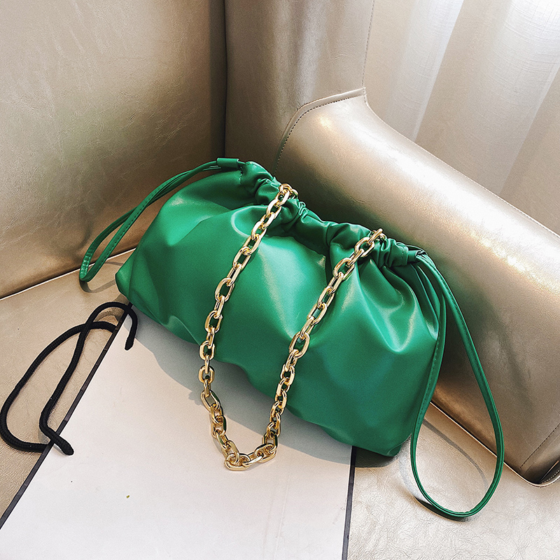 Chaîne s forme sacs pour femmes bandoulière épaule sac de messager femme sacs à main et sacs à main: green