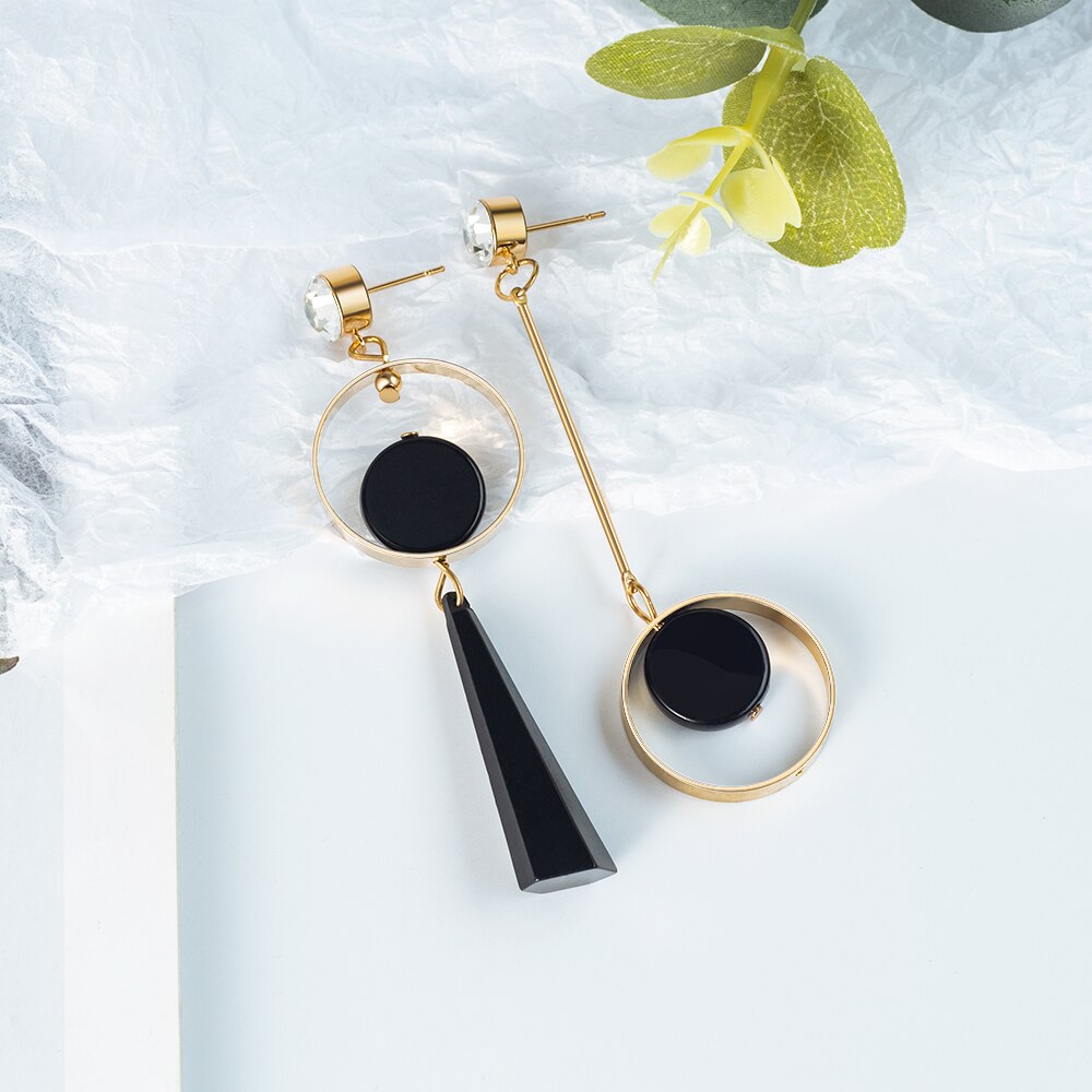 X & P Ronde Dangle Koreaanse Oorbellen Voor Vrouwen Geometrische Ronde Hart Gouden Oorbel Bruiloft Oorbellen sieraden: Gold 9