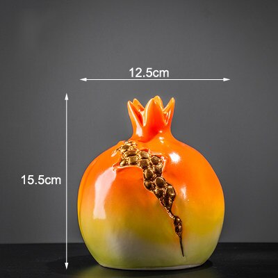 Kinesisk simulation granatæble vase dekoration zen retro tørrede blomster ornamenter stue bogu ramme bolig dekoration vase: Lille