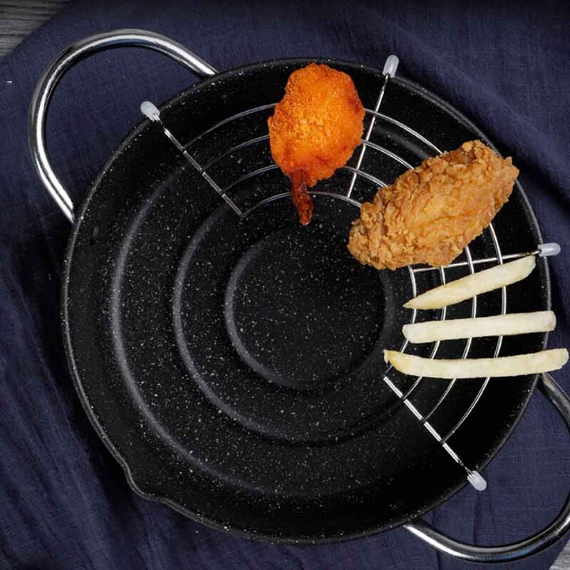 Pote de fritura profundo estilo japonês pedra tempura frter panela frita frango panela ferramentas de cozinha utensílio de cozinha redu805