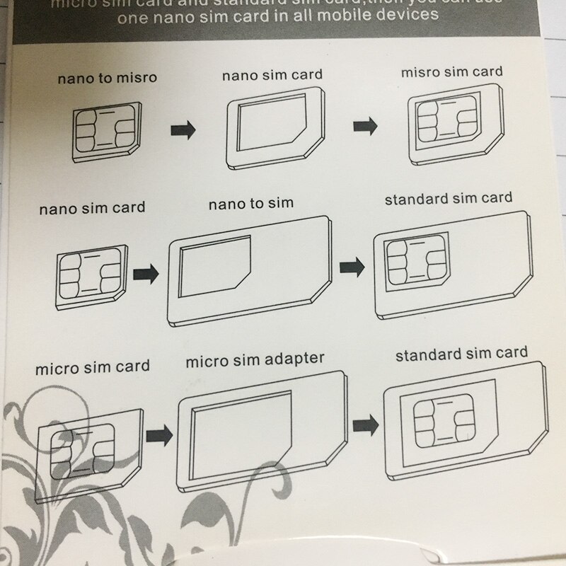 Sim Cards Adaptadores Para Apple iPhone 4S 5S 6 7 8 plus Adaptador Sim Micro Para Samsung Pequeno a Grande cartão Sim