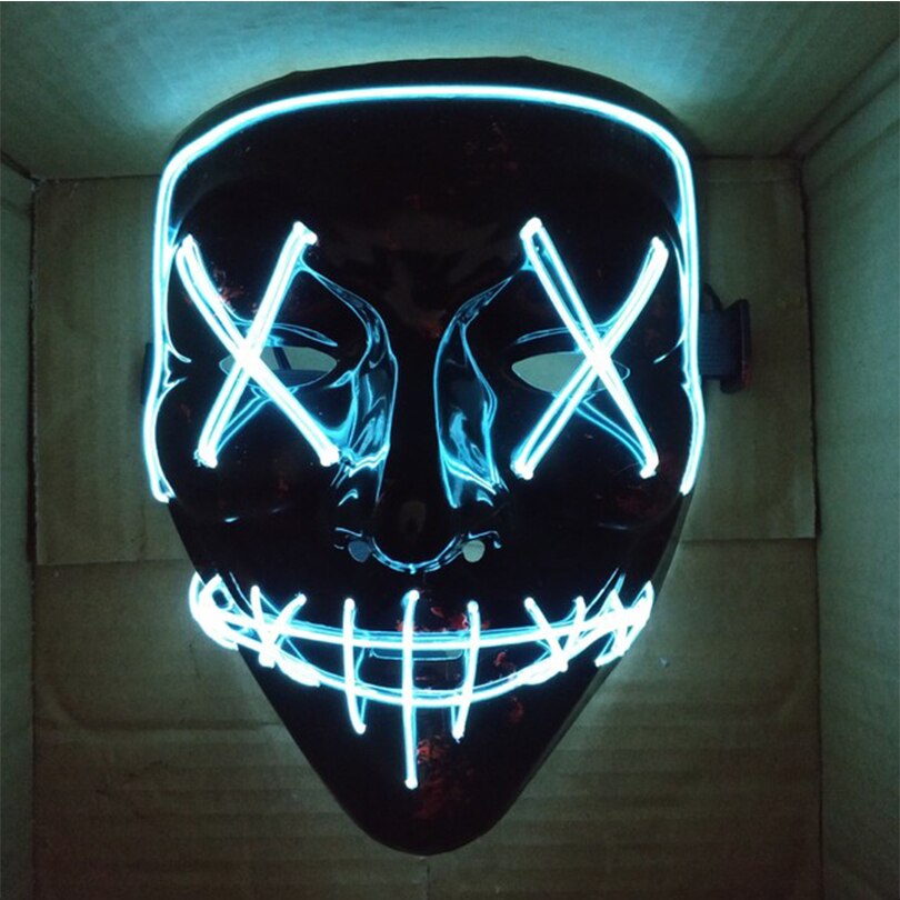 Masque brillant barre de bal Halloween fête EVA masque fente bouche danse étape lumière froide masque drôle masque la nuit