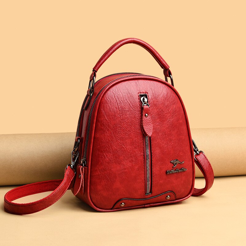 Multifunktionale lederrucksäcke für damen, reiserucksäcke, mini-schultaschen für teenager-mädchen, damentaschen