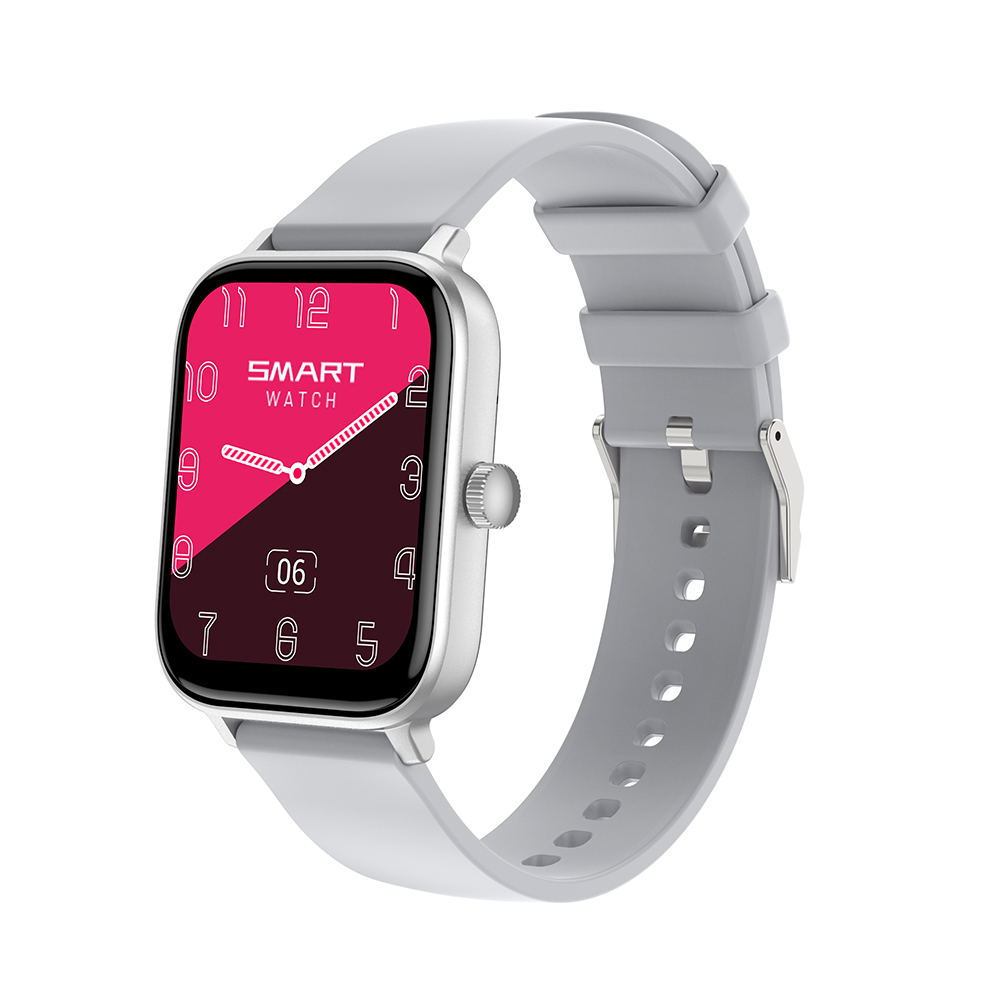 1.83 Cal sprytny zegarek robić fitnessu sportowy z ekranem dotykowym dla mężczyzn kobiet Bluetooth połączenie monitorowanie zdrowia AI głos asystent Smartwatch: Srebrny